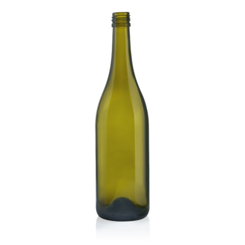 750ml Antique Green Glass Punted Burgundy Bottle BVS Finish