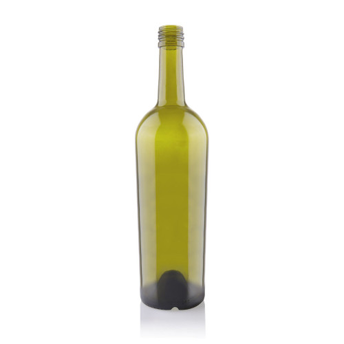 750ml Antique Green Glass Reverse Taper Chateau Claret Bottle BVS Finish