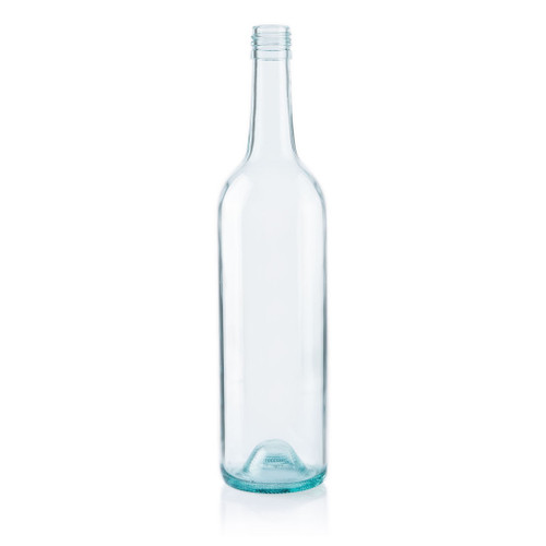 750ml Arctic Blue Glass Punted Claret Bottle BVS Finish