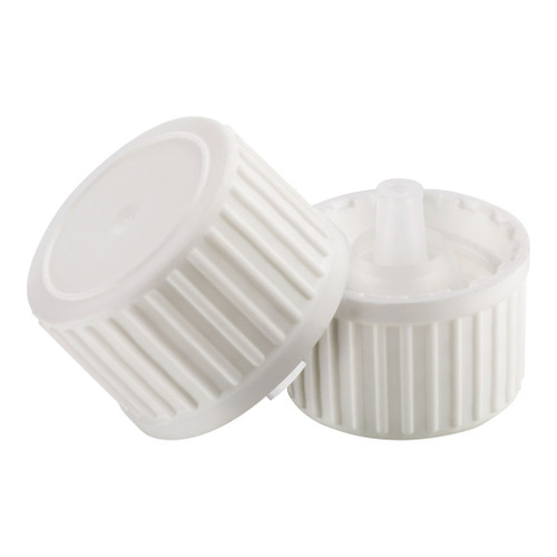 18mm White Plastic Screw Cap with Dropper Plug