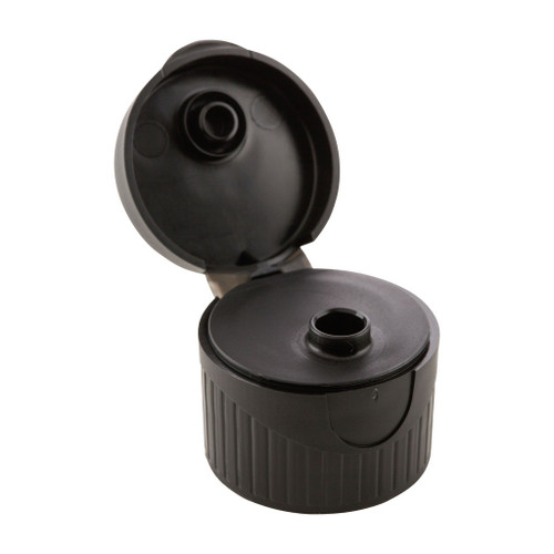 28mm 410 Black Plastic Wave Flip Top Cap
