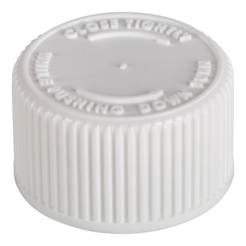 24mm 400 White Plastic CRC Cap with Liner
