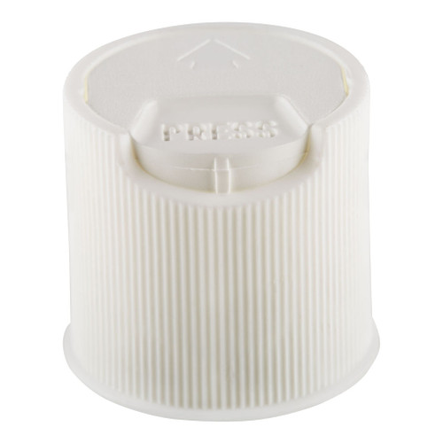 24mm 410 White Plastic Ribbed Disc Top Cap