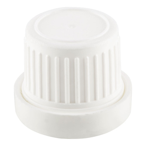 18mm White Plastic Tamper Evident Cap with Dropper Plug