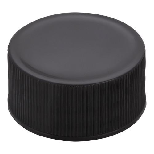 28mm Black Plastic Screw Cap with Liner