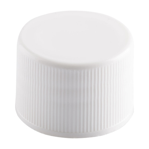 28mm 410 White Plastic Flat Top Screw Cap with Liner