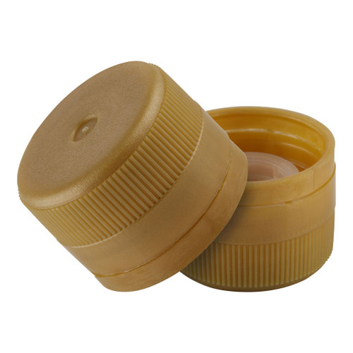 31.5mm Gold Plastic Tamper Evident Screw Cap with Pourer Plug