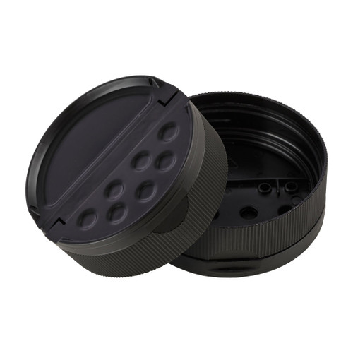 63mm Black Plastic 7-Hole Shaker Pourer Cap