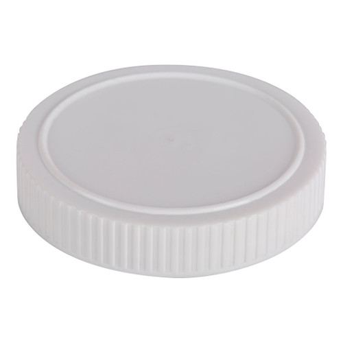 63mm White Plastic Ribbed Screw Cap with Ring Seal