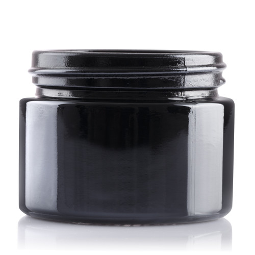 50ml Black Glass Cream Jar 52mm Screw Finish