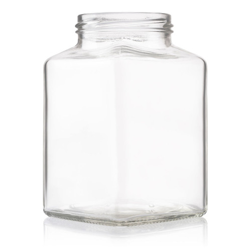750ml Flint Glass Square Food Jar 70mm Twist Finish - Carton