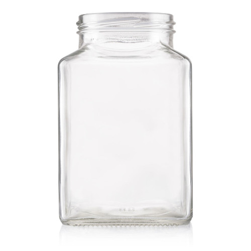 750ml Flint Glass Square Food Jar 70mm Twist Finish - Carton