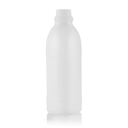 1ltr Natural Plastic Tall Square Milk Bottle 38mm Snaploc T/E Finish