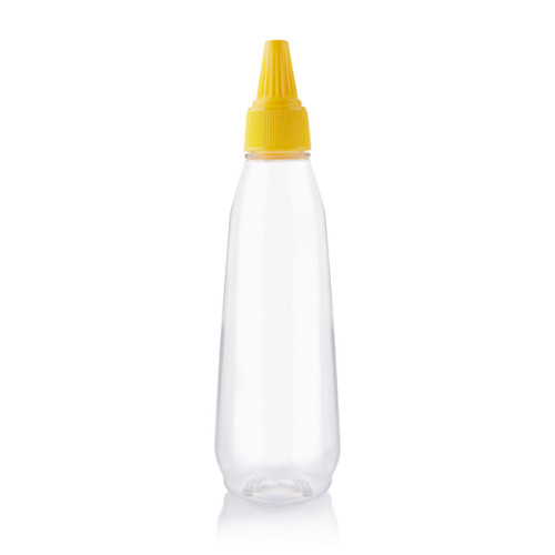 335ml Clear Plastic Oval Honey Bottle 28mm Alcoa Finish