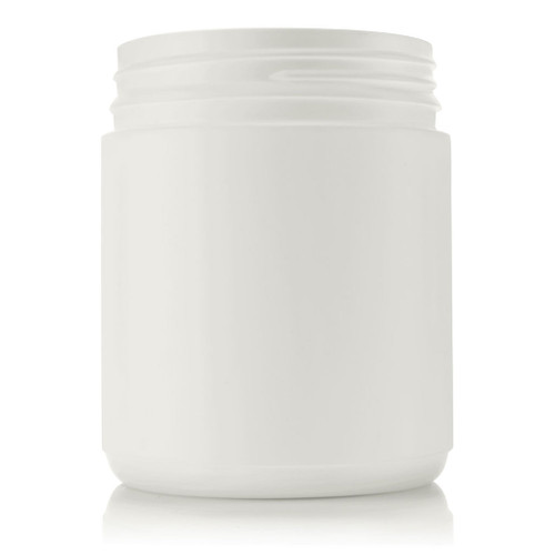 500ml White Plastic Round Jar 83mm T/E Finish