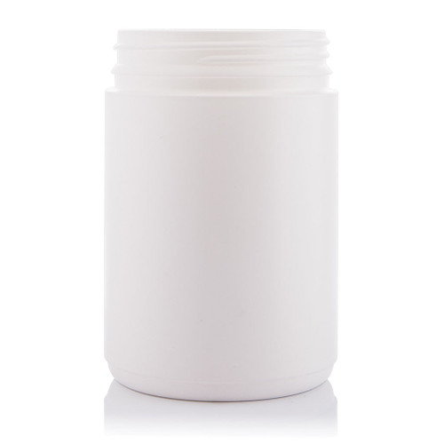 600ml White Plastic Round Jar 83mm T/E Finish
