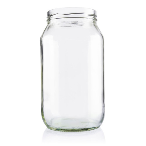 2Ltr Flint Glass Round Food Jar 100mm Twist Finish - Pack