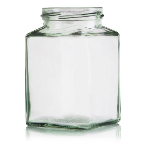 375ml Flint Glass Square Food Jar 63mm Twist Finish - Carton