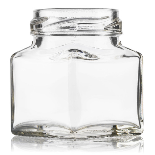 50ml Flint Glass Square Food Jar 43mm Twist Finish - Carton