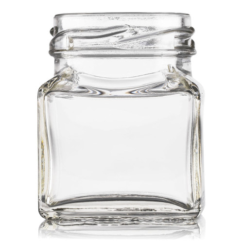 50ml Flint Glass Square Food Jar 43mm Twist Finish - Carton