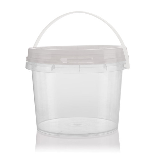 1Ltr Clear Plastic Food Bucket T/E Finish