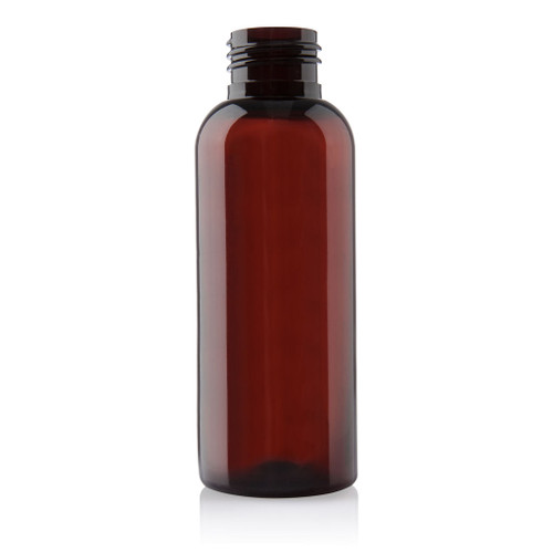 100ml Amber Plastic Tall Boston Bottle 24mm 410 Screw Finish