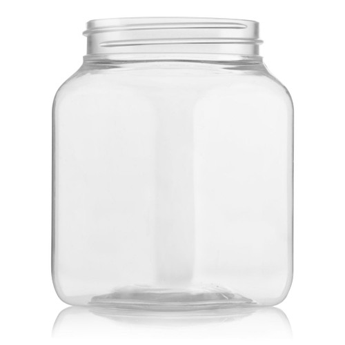 200ml Clear Plastic Square Food Jar 53mm Screw Finish