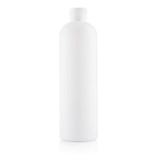 250ml White Plastic Tall Boston Bottle 24mm 410 Screw Finish