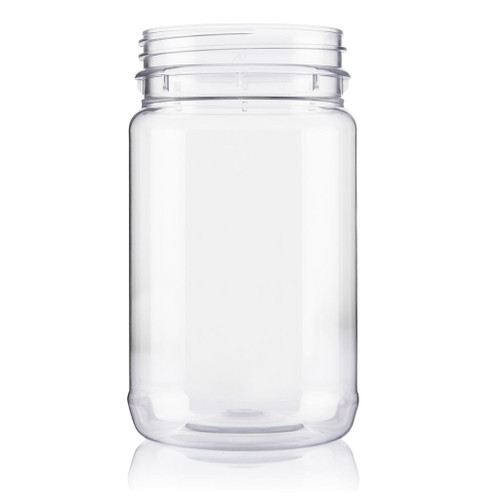 375ml Clear Plastic Round Jar 63mm T/E Finish