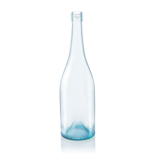 750ml Arctic Blue Glass Square Heel Premium Burgundy Bottle BVS Finish