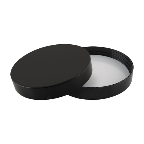 100mm Black Plastic Smooth Sided Screw Cap with Liner