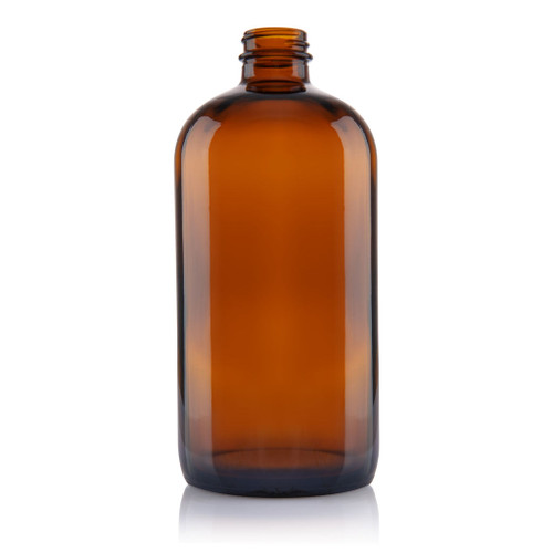 1Ltr Amber Glass Boston Round Bottle 33/400 Screw Finish