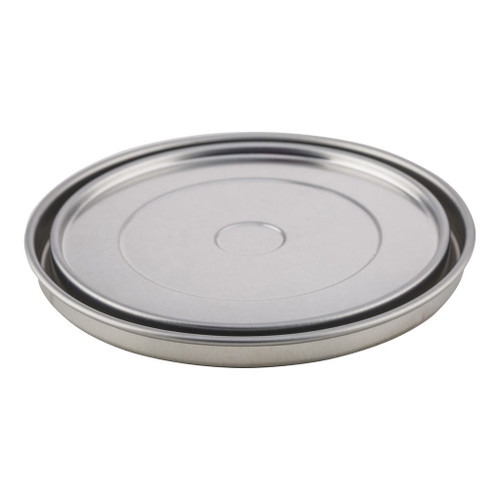 107mm Varnish Outside, Plain Silver Inside Tinplate Lid