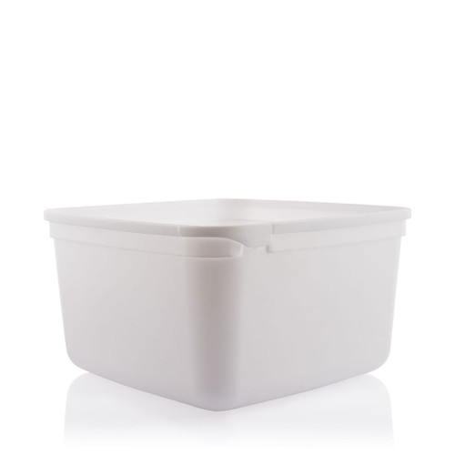 2Ltr White Plastic Square Ice Cream Tub T/E Finish