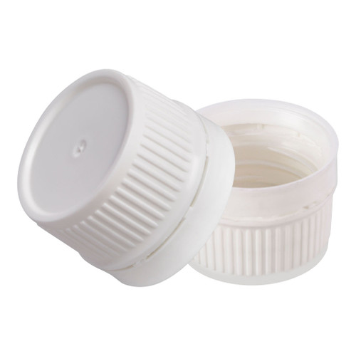 24mm White Plastic Tamper Evident Screw Cap with Liner