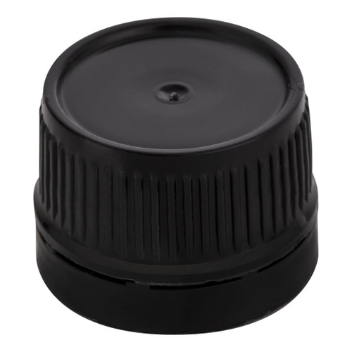 24mm Black Plastic Tamper Evident Screw Cap with Liner