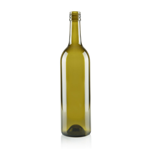 750ml Antique Green Glass 417gr Claret Wine Bottle BVS Finish