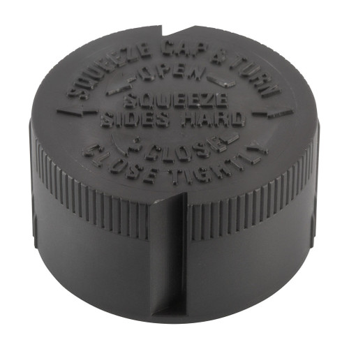 28mm Black Plastic Squeeze & Turn Lock Cap