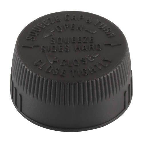 38mm Black Plastic Squeeze and Turn Cap
