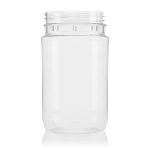 375ml Clear Plastic Round Jar 63mm T/E Finish - Carton