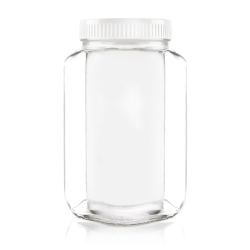 1.8Ltr Flint Glass Square Food Jar with 101mm Screw Cap