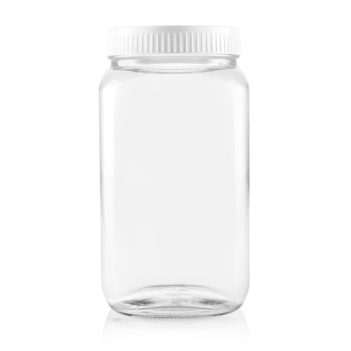 1.8Ltr Flint Glass Square Food Jar with 101mm Screw Cap
