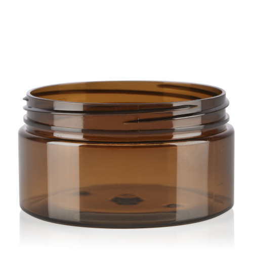 100ml Amber Plastic Round Cream Jar 70mm Screw Finish