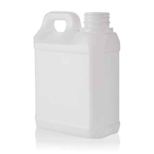 1Ltr Natural Plastic Jerrican 38mm T/E Finish