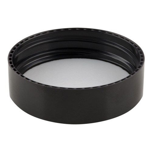 38mm Black Plastic Smooth Sided Screw Cap with Liner