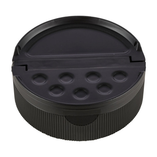 63mm Black Plastic 7-Hole Shaker Pourer Cap with Liner