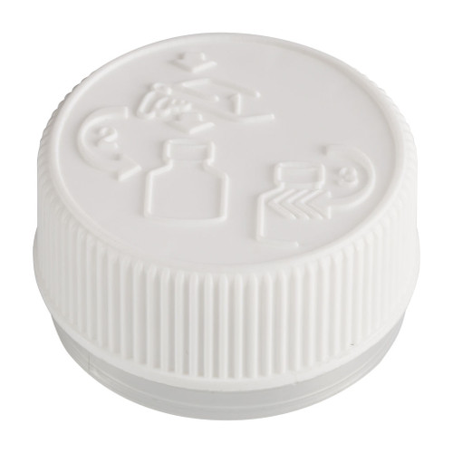 38mm White CRC T/E Cap with Induction Foil Liner