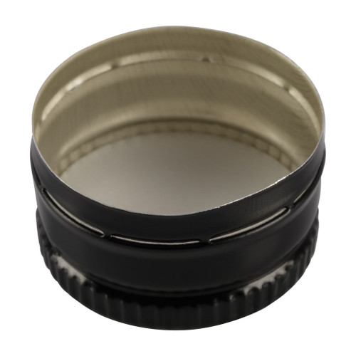 31.5 x 18mm Black Aluminium T/E Cap with Liner