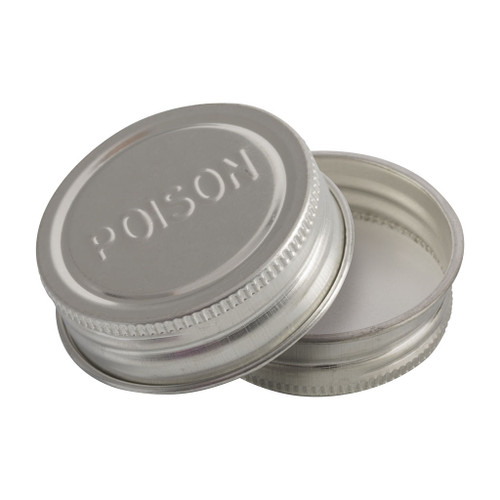 44mm Silver Metal 'Poison' Embossed Screw Cap with Liner