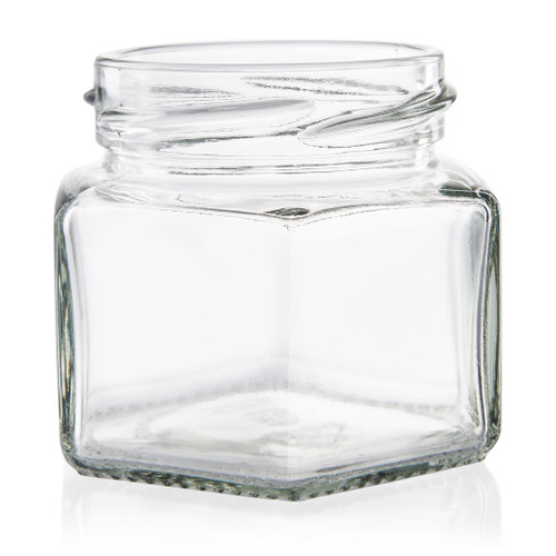 106ml Flint Glass Hex Food Jar 53mm Twist Finish